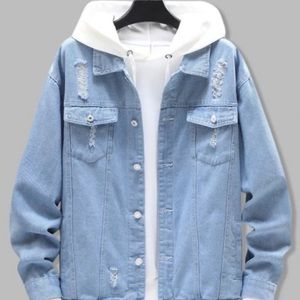 Distressed Ripped Flap Pocket Jean Jacket